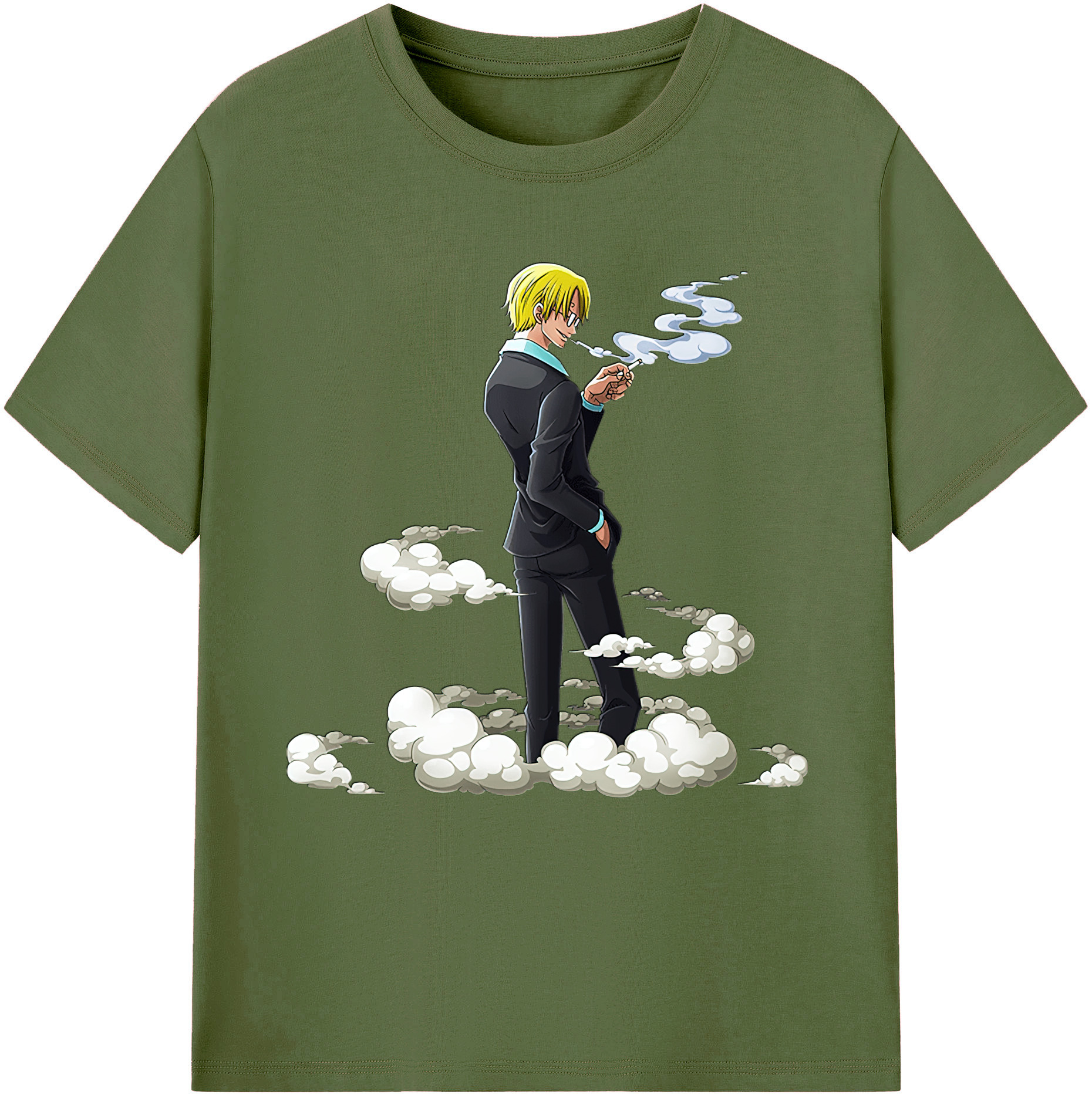 （画像用） ワンピース サンジ ONE PIECE Sanji 綿100％半袖Tシャツ（フロントプリント）